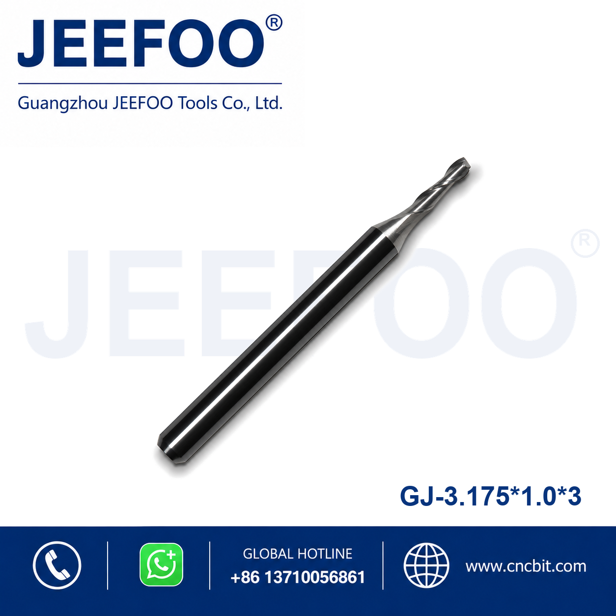 3.175x1.0x3 Two Spiral Flute Bits CNC router cutter
