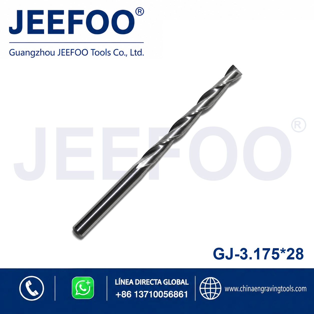 3.175x28 Two Spiral Flute Bits CNC router cutter