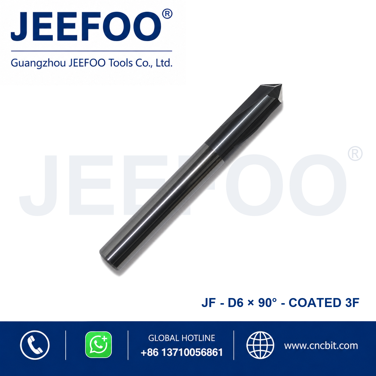 coated three flute chamfer end mill 6x90°