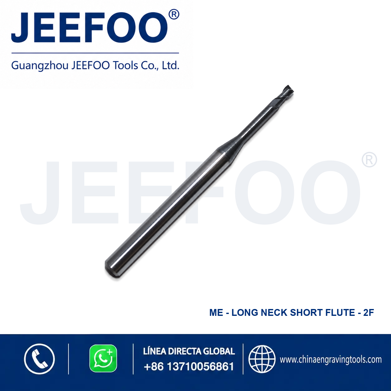 General Long Neck Short Flute Square End Mill for metal machining