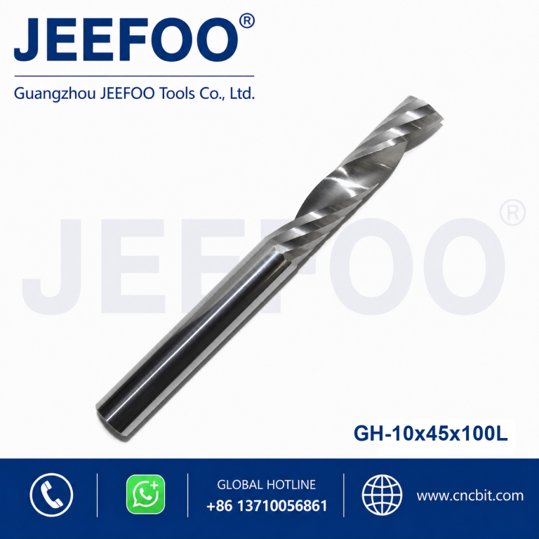 10x45x100 Broca de grabado de carburo de tungsteno con diseño en espiral de una sola flauta CNC