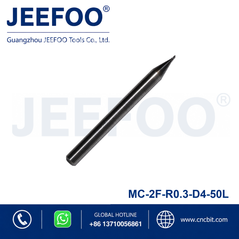 2FxR0.3x4x50L Fresa de punta esférica de carburo sólido para mecanizado de metales CNC