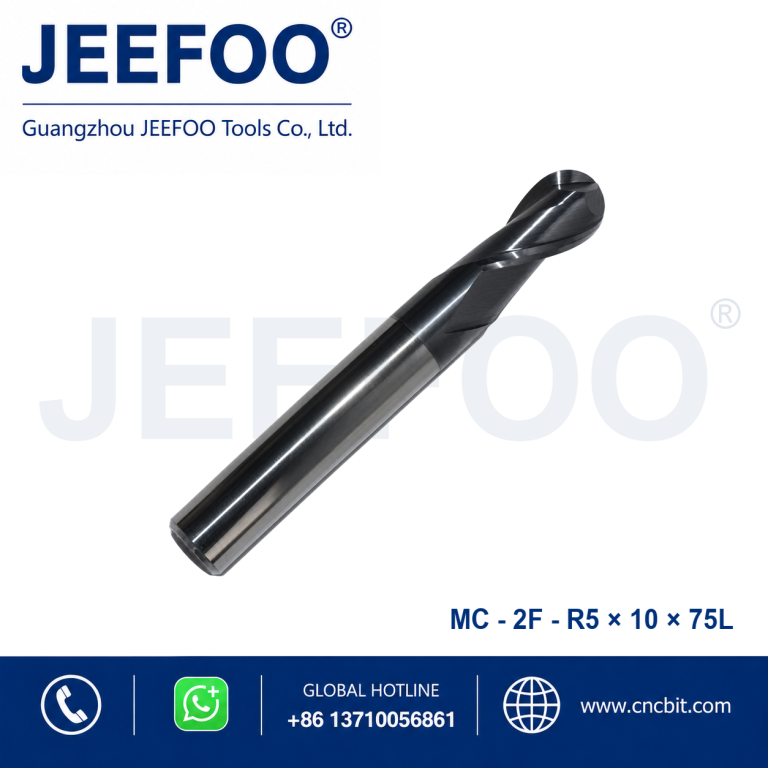 2FxR5x10x75L Fresa de punta esférica de carburo sólido para mecanizado de metales CNC