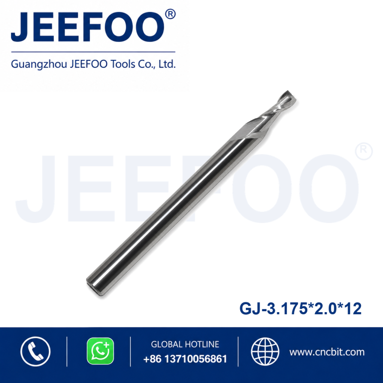 3.175x2.0x12 Two Spiral Flute Bits - Two flute spiral cutter, cnc router tools, end milling tools, router bits for cutting product image