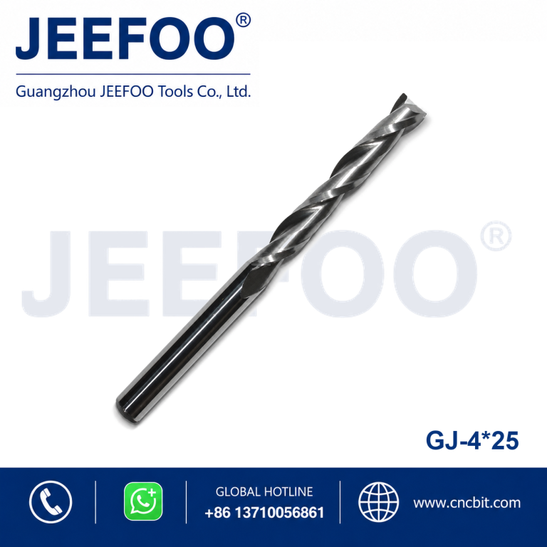 4x25 Two Spiral Flute Bits - Two Flute Carbide Spiral End Mills CNC Bits CEL 62mm / CNC Router Bits Cutting Tools for CNC Machine Engraving product image