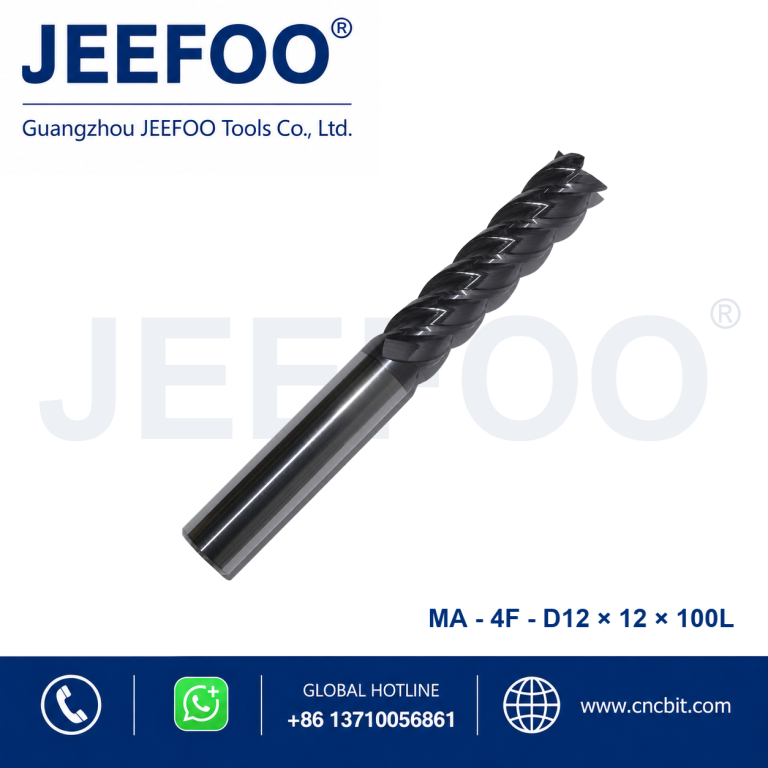 Fresa de extremo cuadrada de carburo sólido 4Fx12x12x100L para mecanizado de metales CNC