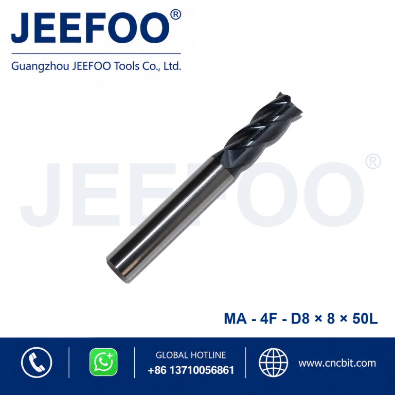 Fresa de extremo cuadrada de carburo sólido 4Fx8x8x50L para mecanizado de metales CNC
