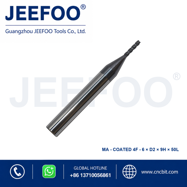 Fresa de extremo cuadrada de carburo sólido Coatedx6x2x9x50L para mecanizado de metales CNC