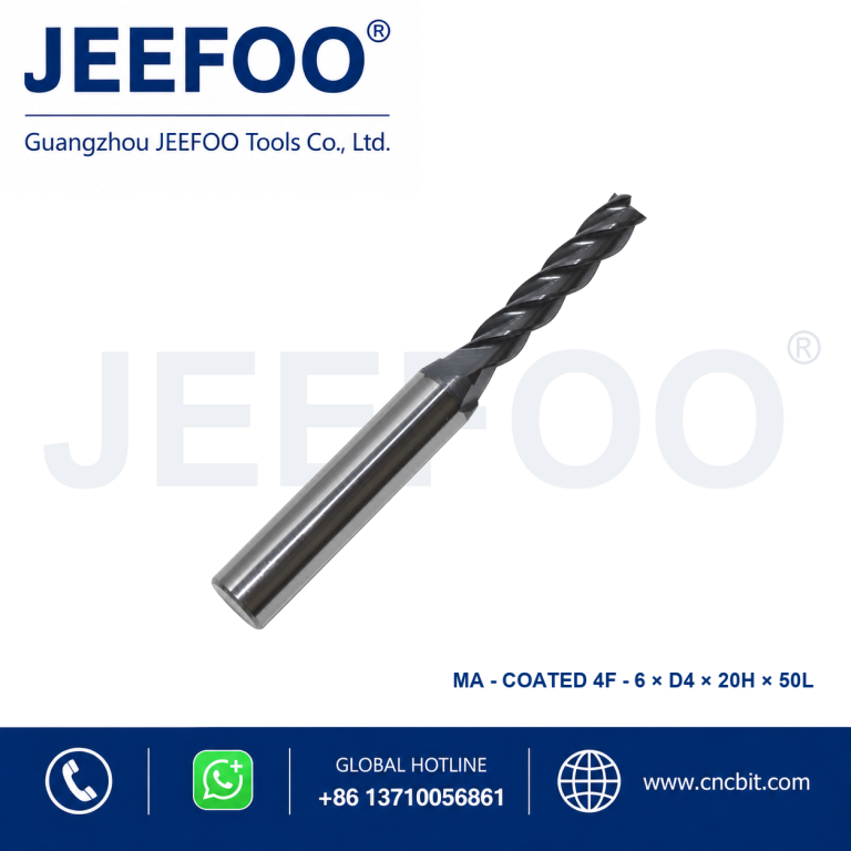 Fresa de extremo cuadrada de carburo sólido Coatedx6x4x20x50 para mecanizado de metales CNC