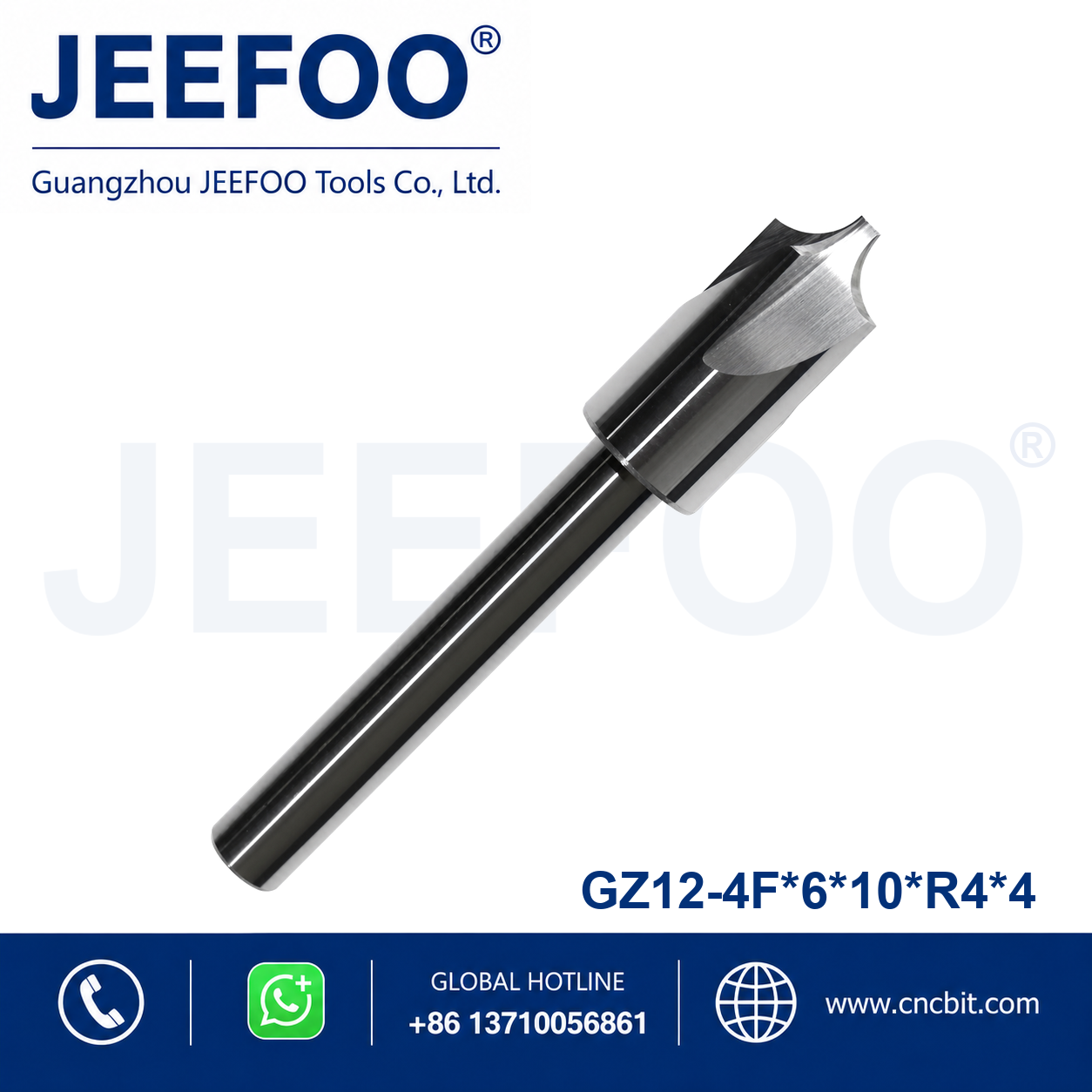 four flute inner radius milling cutter 6x10xR4x4