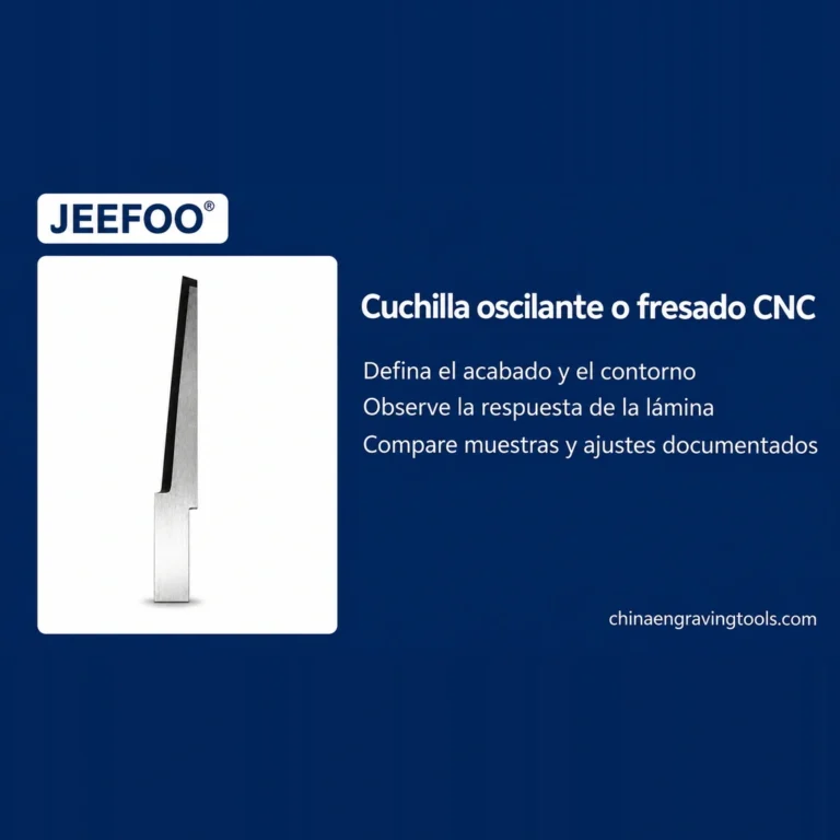 Cuchilla oscilante o fresado CNC para cortar láminas flexibles