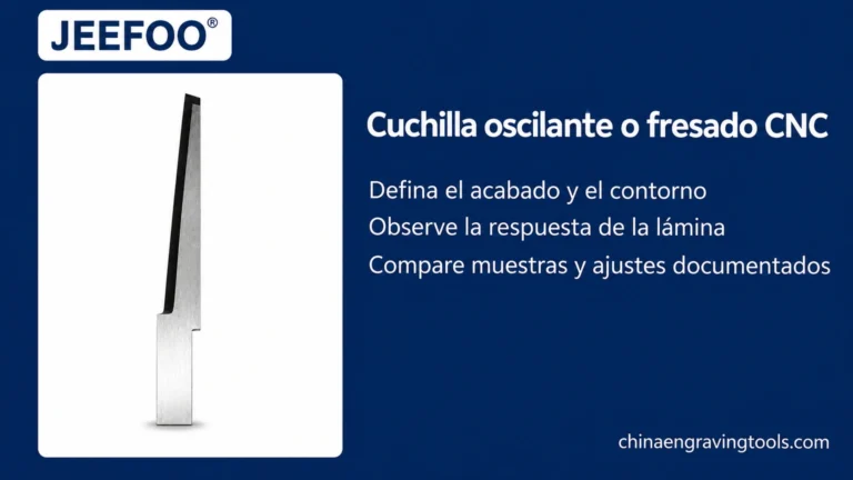 Cuchilla oscilante o fresado CNC para cortar láminas flexibles