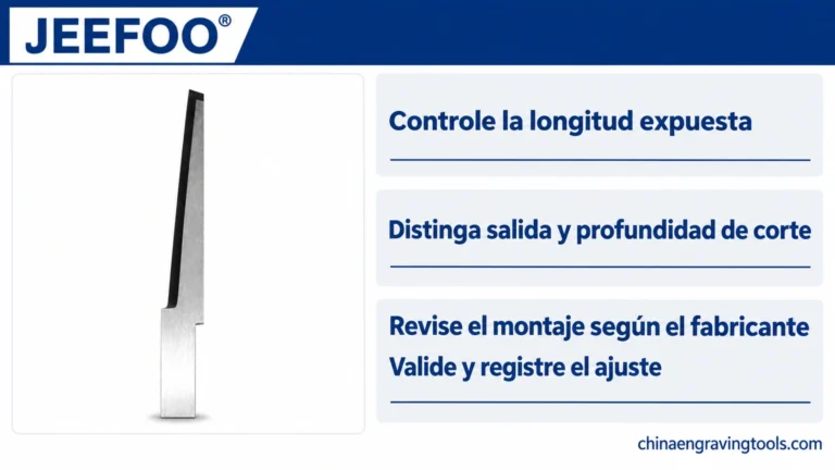 Salida de la cuchilla de corte: controlar la longitud expuesta